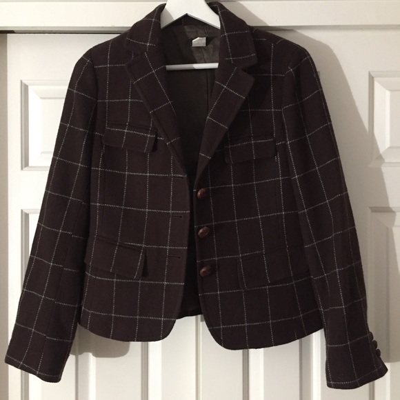J. Crew Jackets & Blazers - J.Crew Brown and Teal Wool Blazer Size 6